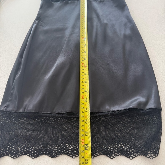 Black Silky Lace Lingerie Slip Dress Size S - Picture 7 of 8